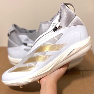 Adidas Adizero Impact Baseball Cleats Size 13 Men’s IF8483 White Gold New No Box